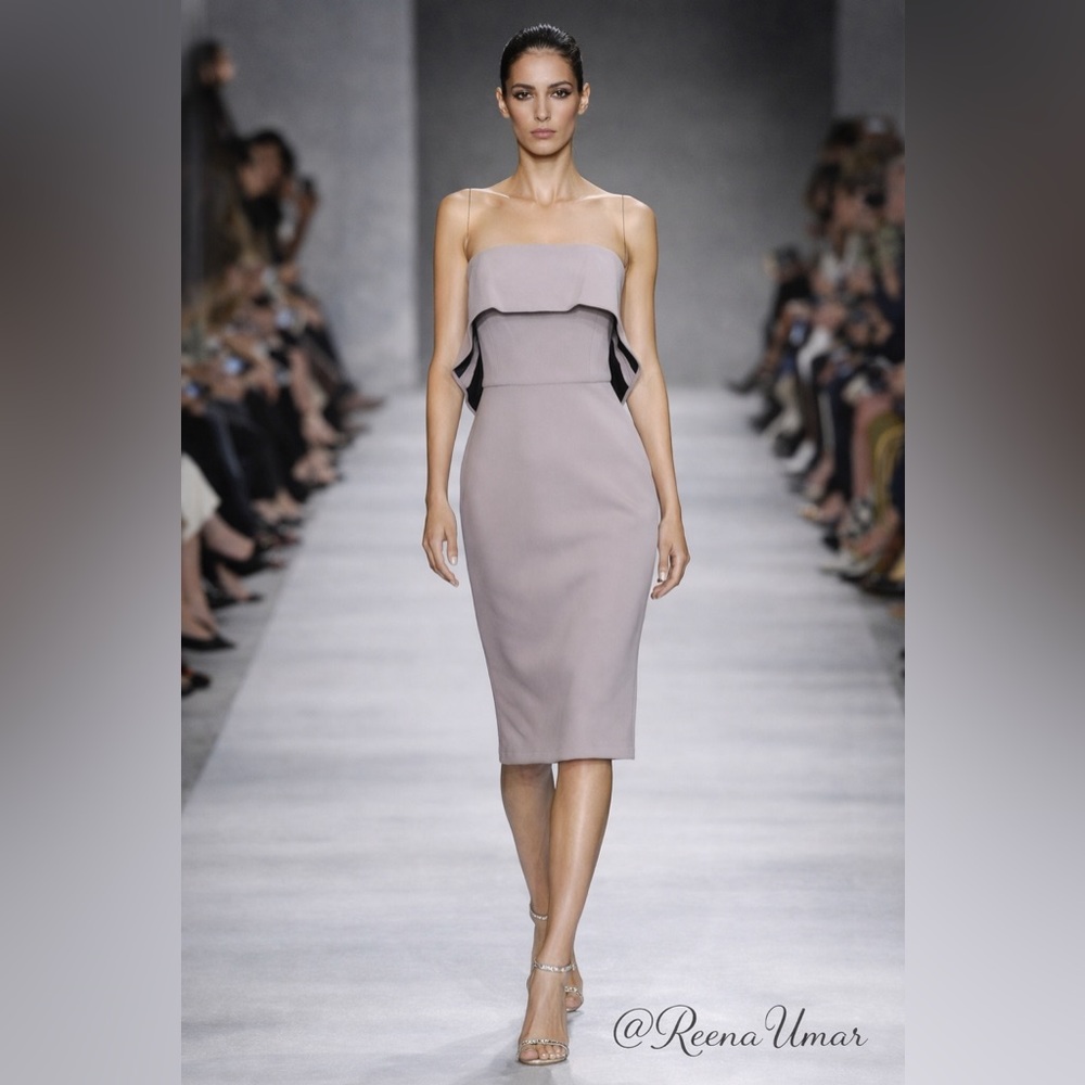 BCBGMaxAzria “Montana” Strapless Mauve Sheath Dress – Size 0